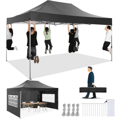 10x15 Heavy Duty Pop up Canopy,  with 4 sidewalls, Commercial  Canopy Wedding, Party Tents.
