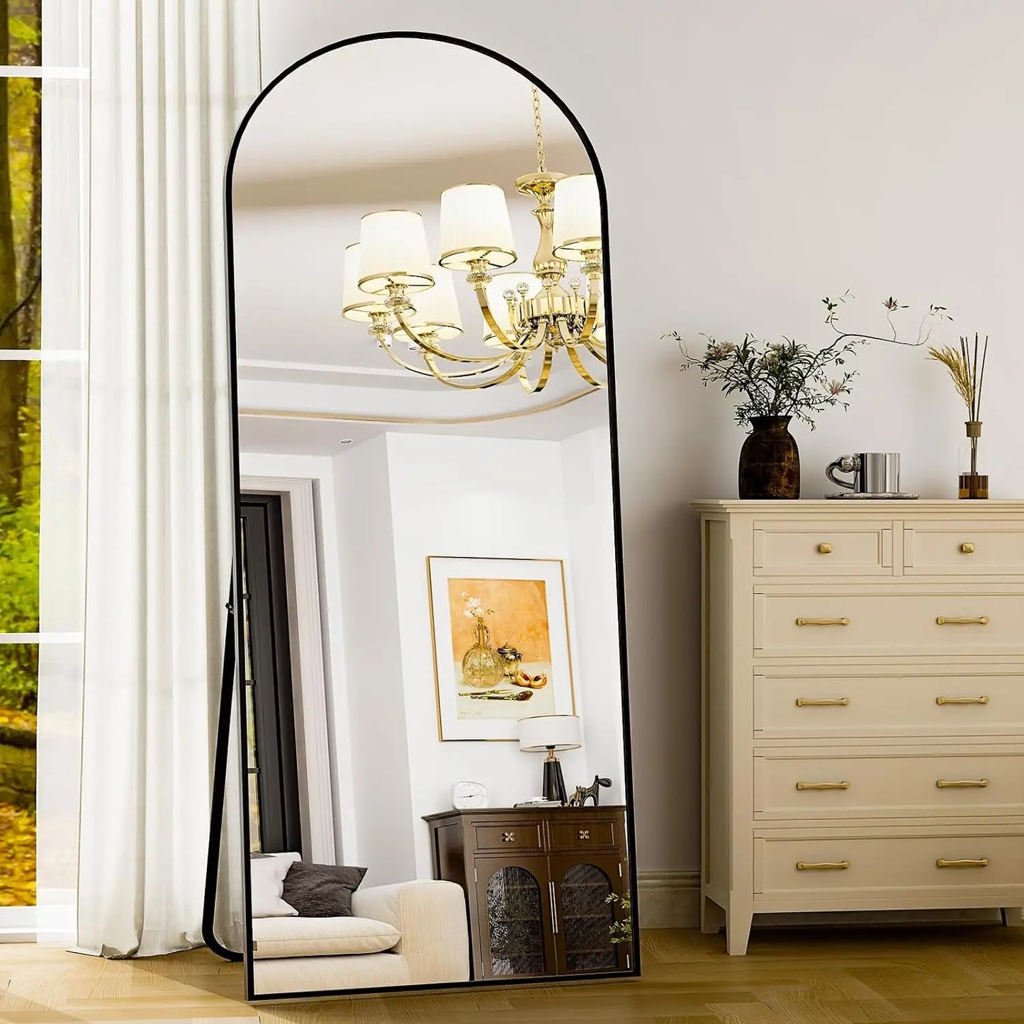 26" x 71" Full Length Mirror - Aluminum Alloy Frame Full Body Extra Large Floor Mirror.