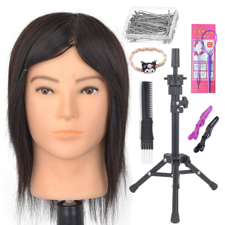 100% Real Human Hair Mannequin ,Styling Heads Cosmetology Practice Heads.