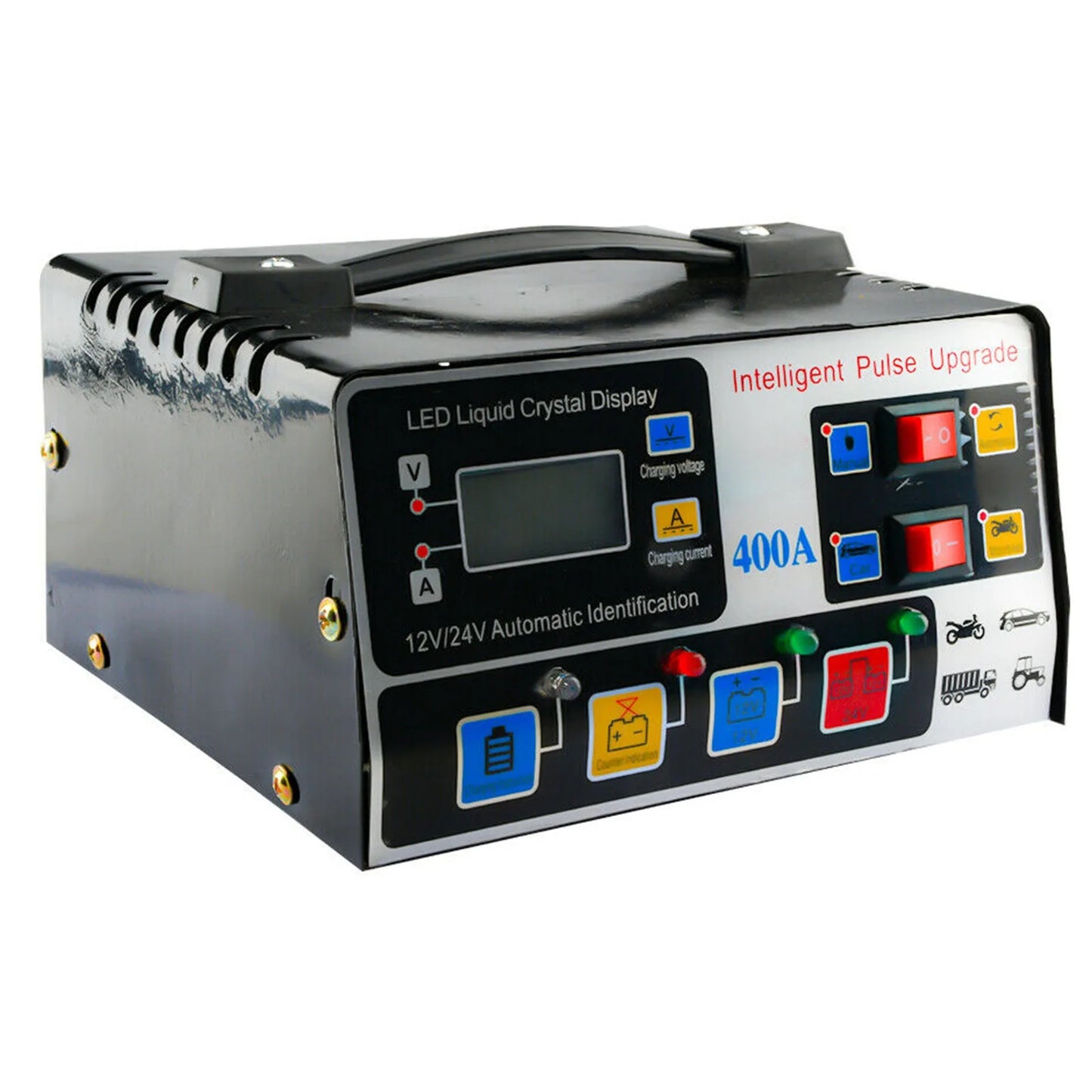 Metal Car Battery Charger 12V24V 220W Full Automatic Car Battery Charger High Power Fast Charger.