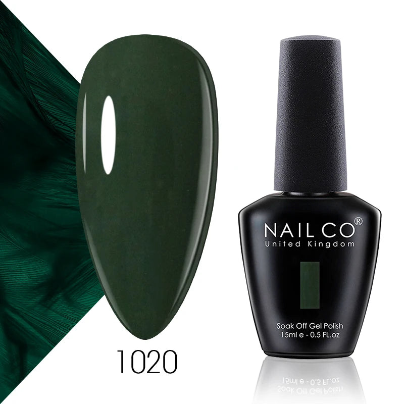 NAILCO 15ml Color Gel Nail Polish Soak Off, Hybrid Varnishes Manicure, UV&LED Nail Gel Semi Permanent Lacquer Base Top Coat.