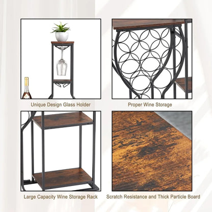 5-Tier Wine Rack Freestanding 11 Bottles Modern Wine Holder