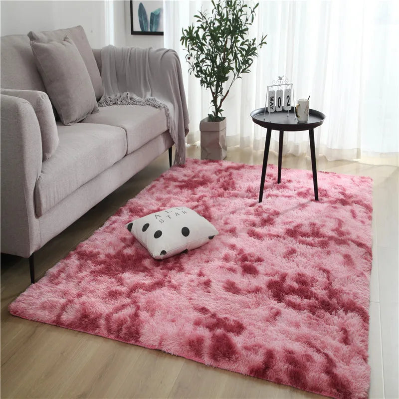 VIKAMA Tie-dyed Fluffy Carpets For Living Room Decor.
