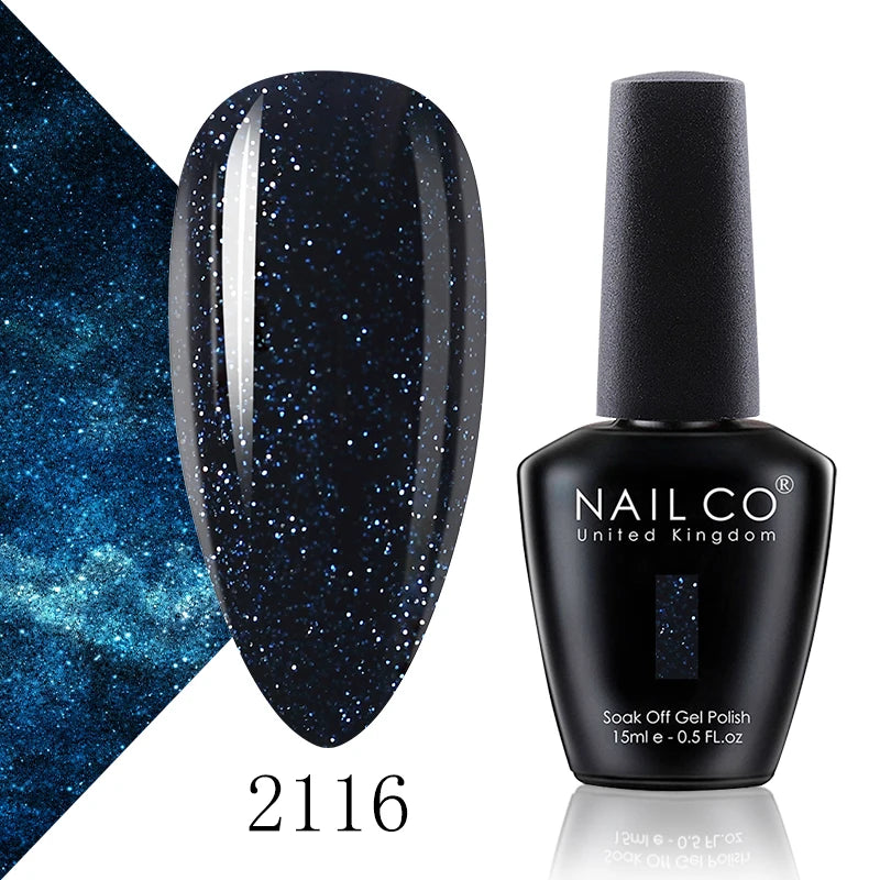 NAILCO 15ml Color Gel Nail Polish Soak Off, Hybrid Varnishes Manicure, UV&LED Nail Gel Semi Permanent Lacquer Base Top Coat.