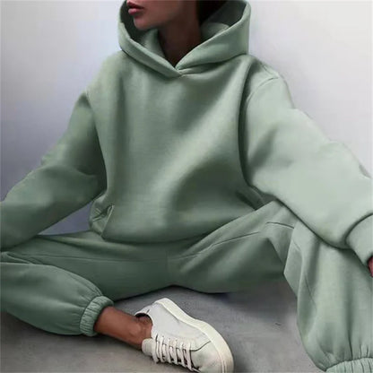 Women's Tracksuit Suit Autumn Fashion Warm Hoodie Sweatshirts Two Pieces.