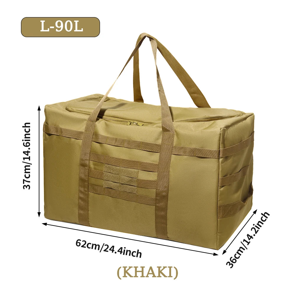 Large Duffle Bag (60L/90L Capacity Optional) - For Gear Load Out, Camping Storage, Deployment Cargo & Travel Sports Equipment.