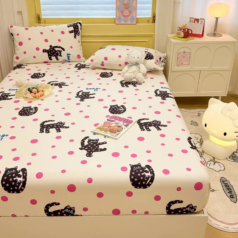 2025 New 100% Cotton Bed Sheet Flower Series Double , King Sheets For Girls, Boys, Single, Queen King Size