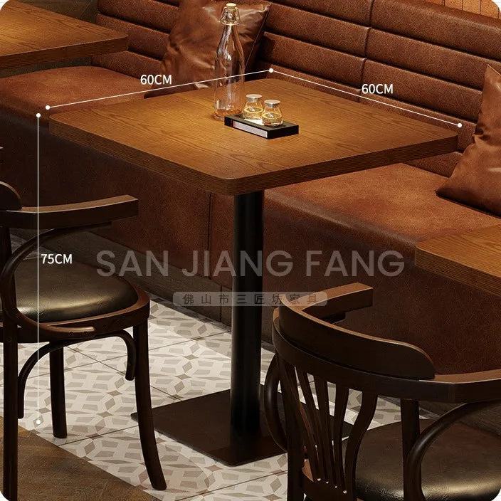 Retro Bar Dining Table and Chair Combination, Booth Table Chair, Dining