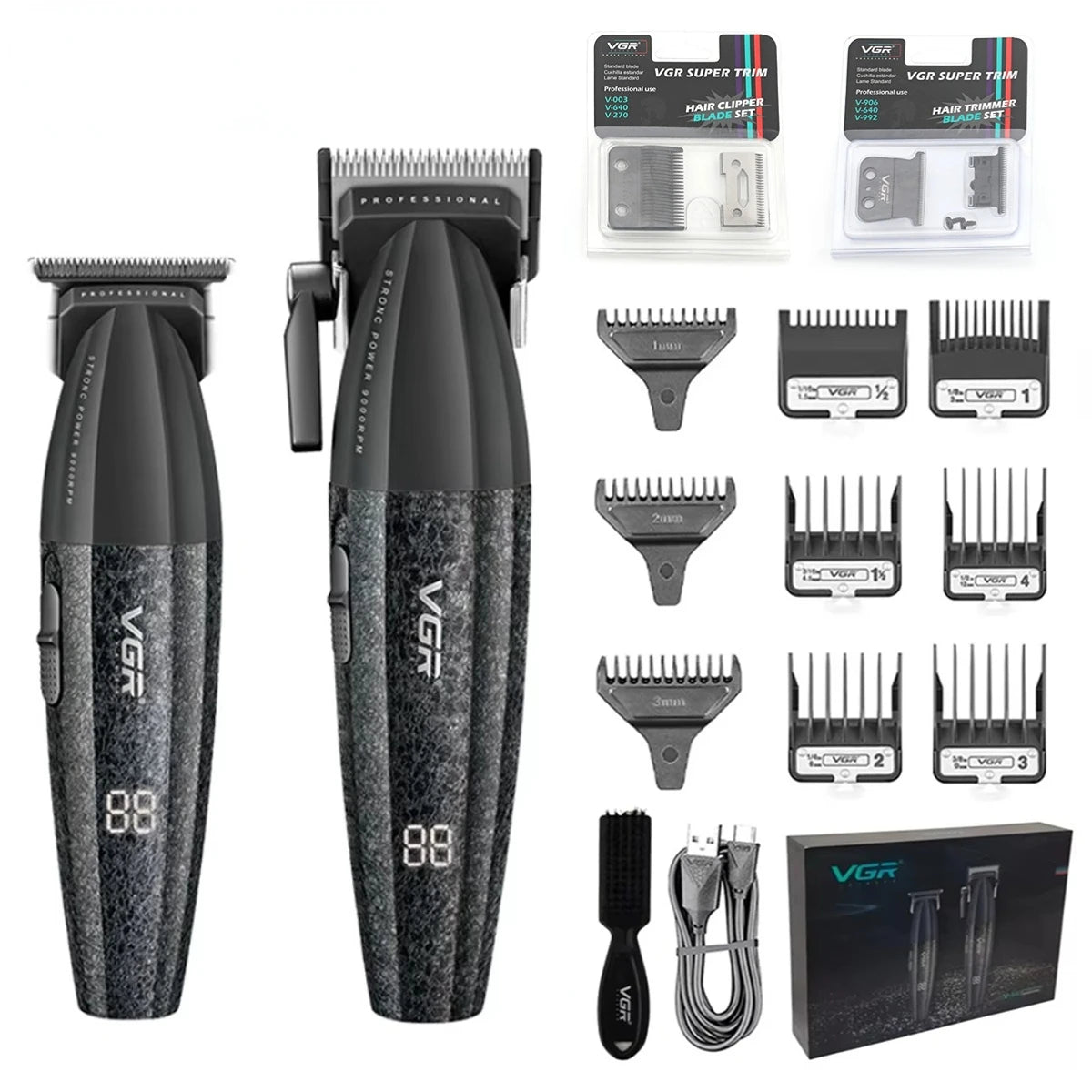 VGR Hair Clipper Professional 9000RPM Hair Cutting Machine, Face Shaver, Reciprocating Beard Trimmer, Hair Trimmer for Men V-640 S3.