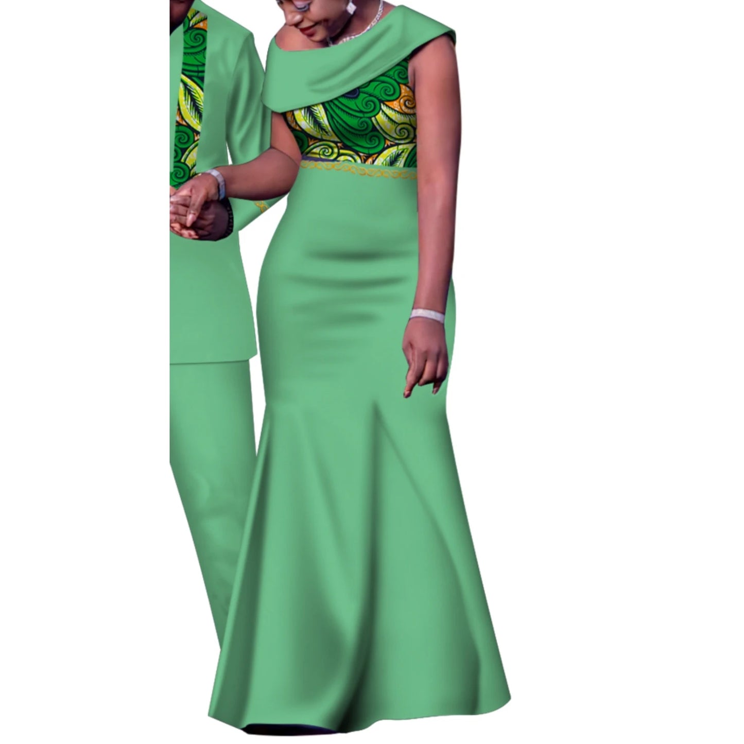 African Couple Outfits Match Sets Dashiki, African Men suit ,and Dresses for Women Couple Clothing WYQ905.