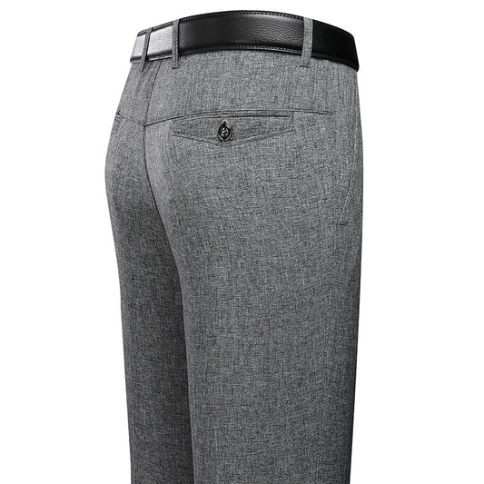 Pantalones de hombre informales de negocios, pantalones de vestir rectos para otoño y primavera.
