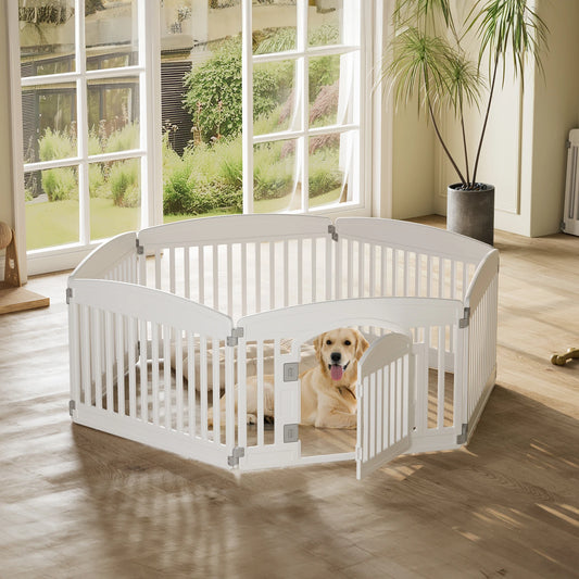 Plastic Dog Playpen 6 Panel 24IN Expandable Pet Fence for Medium Dogs, Indoor Outdoor.
