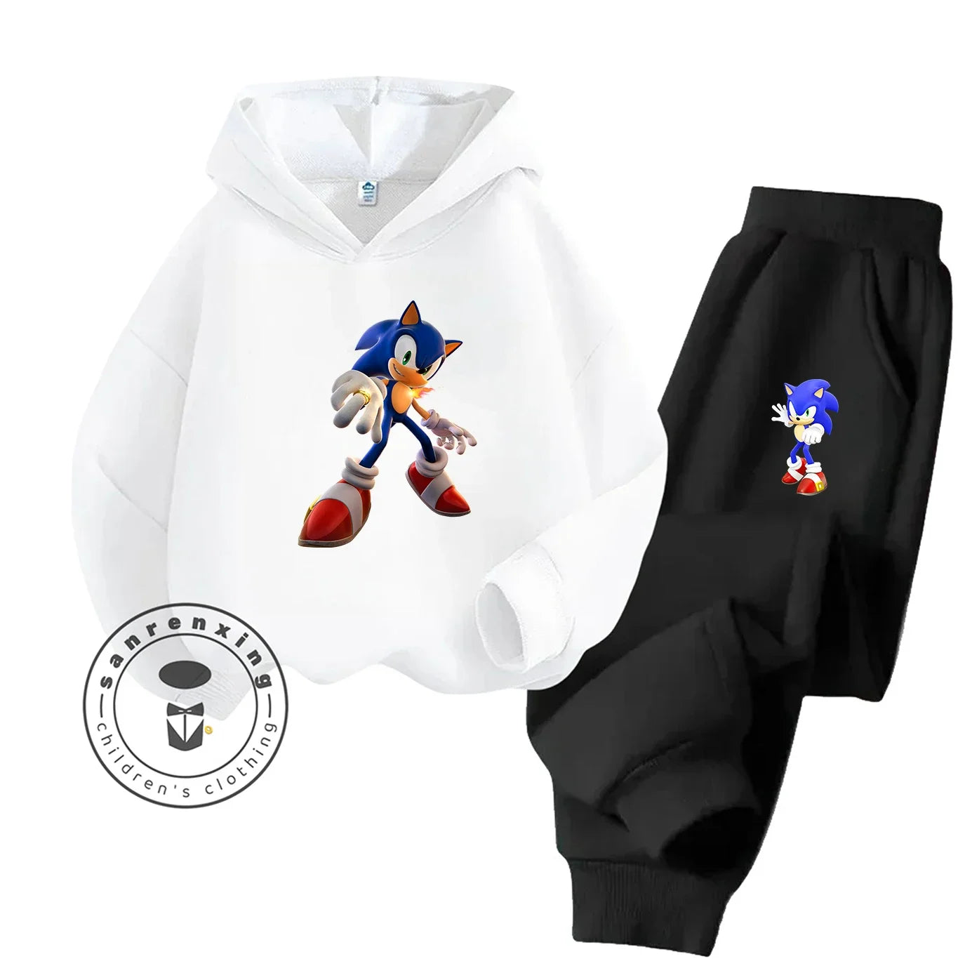 Sonic 2D Cartoon Printed Hoodie Set, 2025 Fashion For Kids, Teens, Boys, Girls Casual Autumn Winter wear.