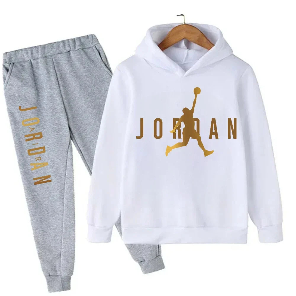 Warm Slam Dunk Master Pattern Printed Children Set, Hoodie+Pant Suit 2pcs Set.