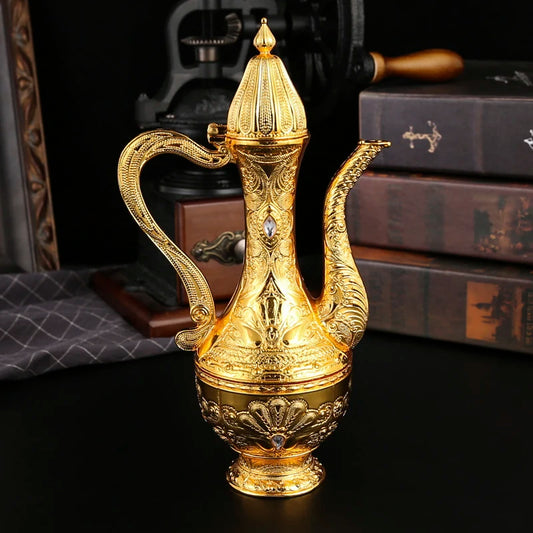 1 metal wine set, 1 tray and 6 shot glasses and 1 wine pot combination.