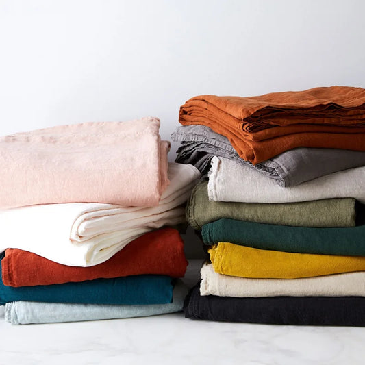 100% Pure Linen Bed Sheet Ultimate Comfort,  Natural Eco-Friendly  Durable, Queen California King