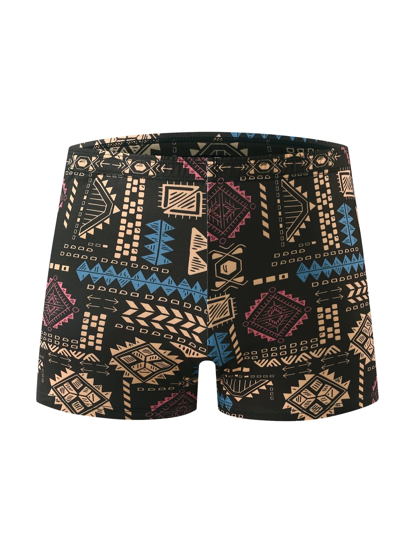 3-piece set - Men's casual underwear with full-body printed pattern boxer shorts.