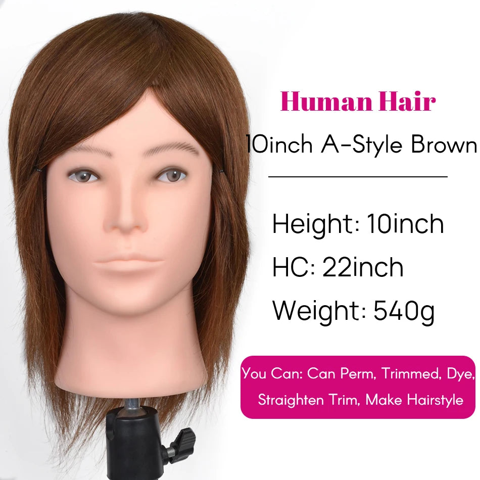 100% Real Human Hair Mannequin ,Styling Heads Cosmetology Practice Heads.