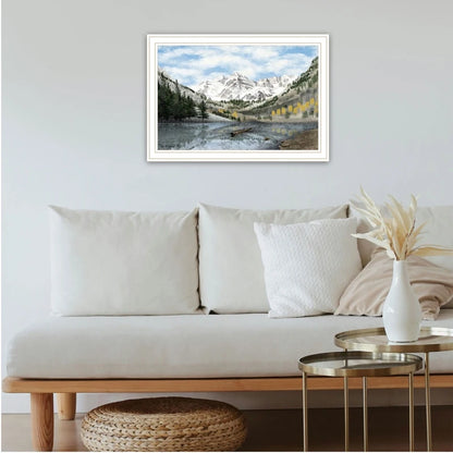 White Framed Wall Art for Living Room Bedroom Wall