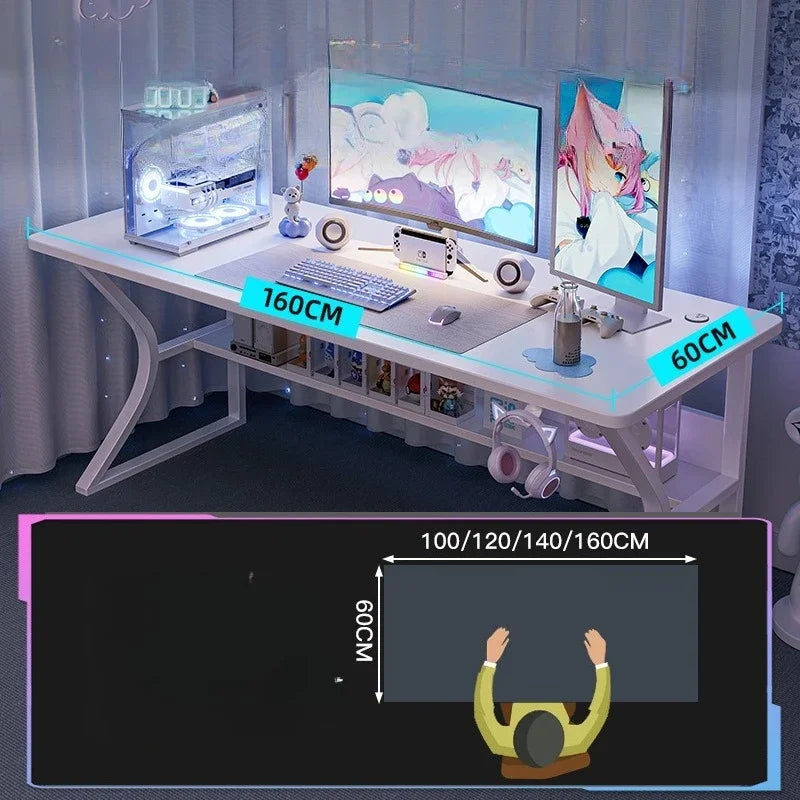 White Gaming Computer Desk Chair Set ,Home Office, Study, Bedroom  Laptop Table