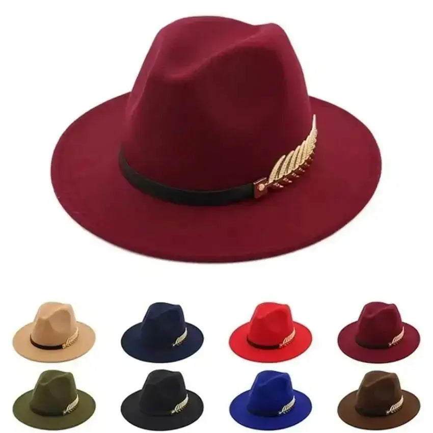 Simple Fashion Formal Occasion Couples Woolen Hats, Large Brimmed Jazz Hats.