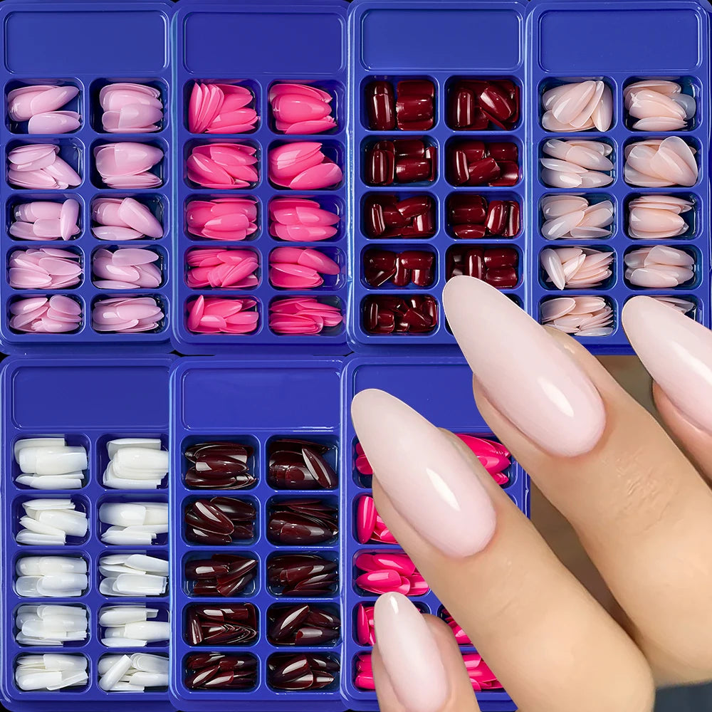 120Pcs Red Short Square Fake Nails  Full Cover Press on Acrylic Fingertip.