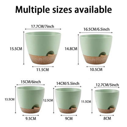 5Pcs Self Watering Planters with Drainage, Large Flower Pot  Indoor Outdoor Plants