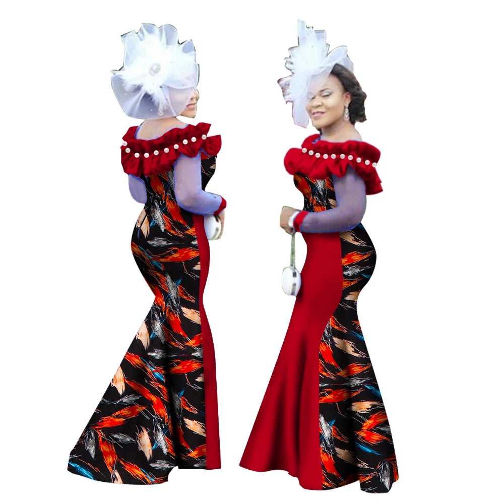 New Style Women Dress African Clothing, Long Sleeve Dashiki Long Maxi Dresses for Women Plus Size 6XL WY2451.