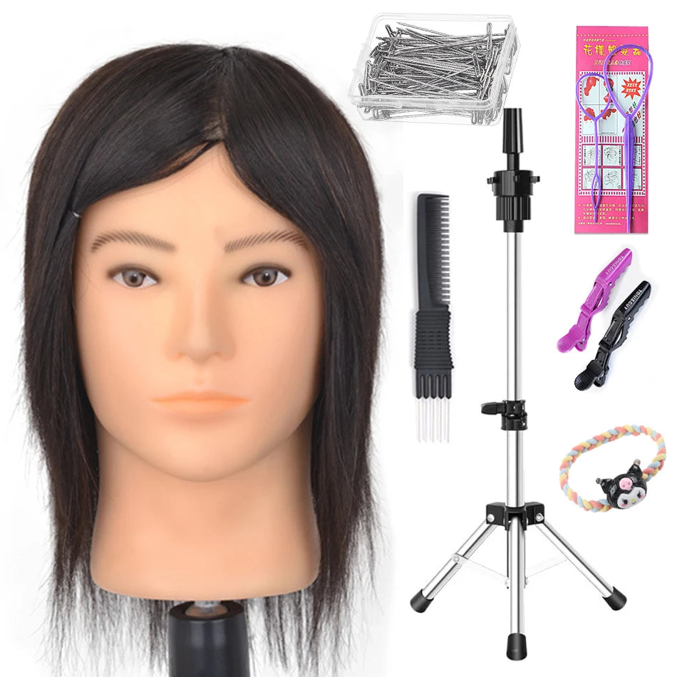 100% Real Human Hair Mannequin ,Styling Heads Cosmetology Practice Heads.