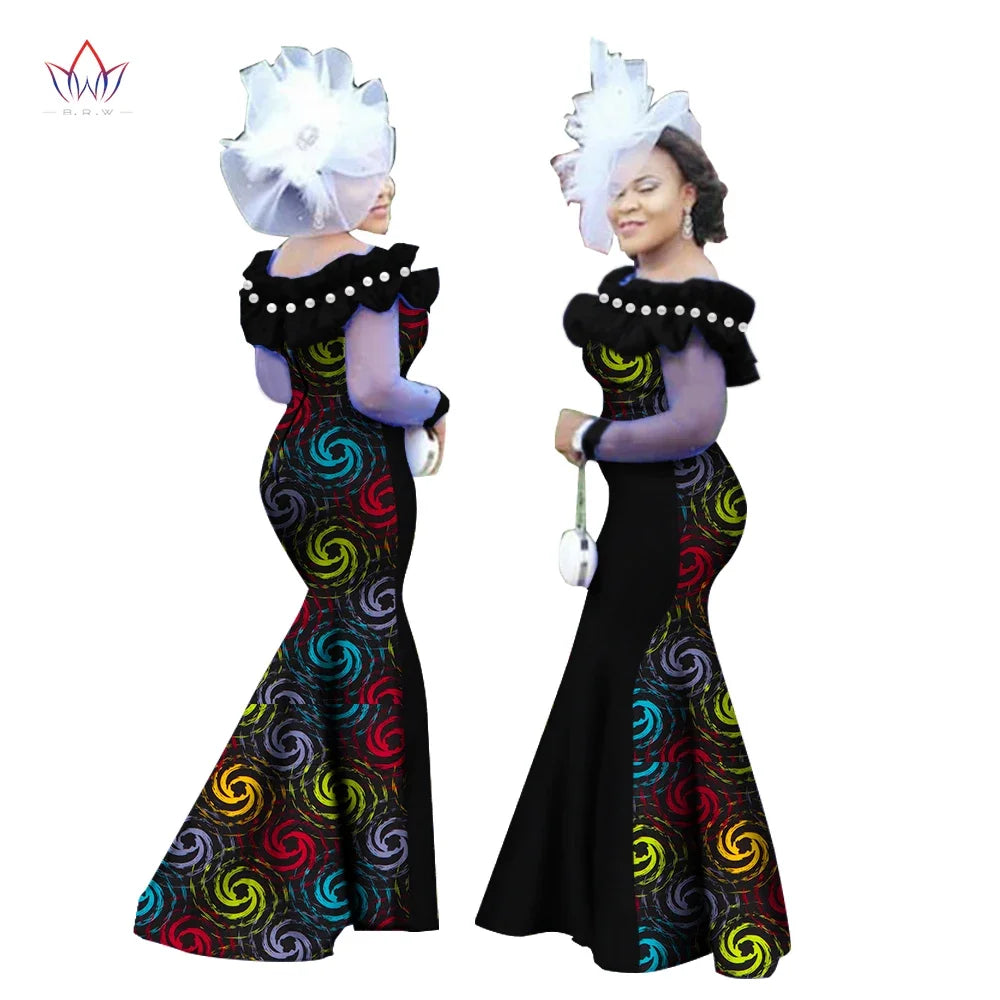 New Style Women Dress African Clothing, Long Sleeve Dashiki Long Maxi Dresses for Women Plus Size 6XL WY2451.