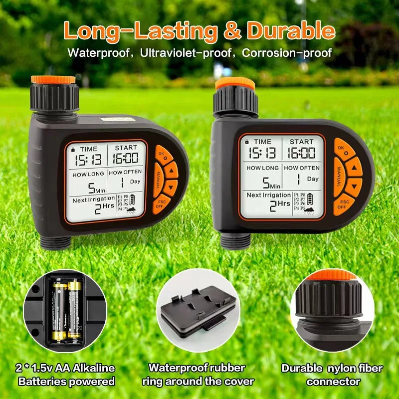 Intelligent Garden Drip Irrigation Timer, Large Screen LCD Automatic Watering Controller.