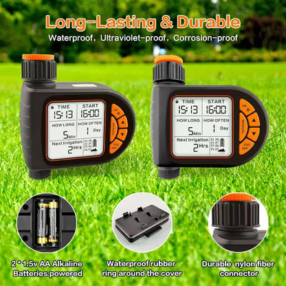 Intelligent Garden Drip Irrigation Timer, Large Screen LCD Automatic Watering Controller.