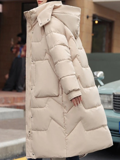 Long Winter  Coat Women Cotton Warm Hooded Puffer Jacket