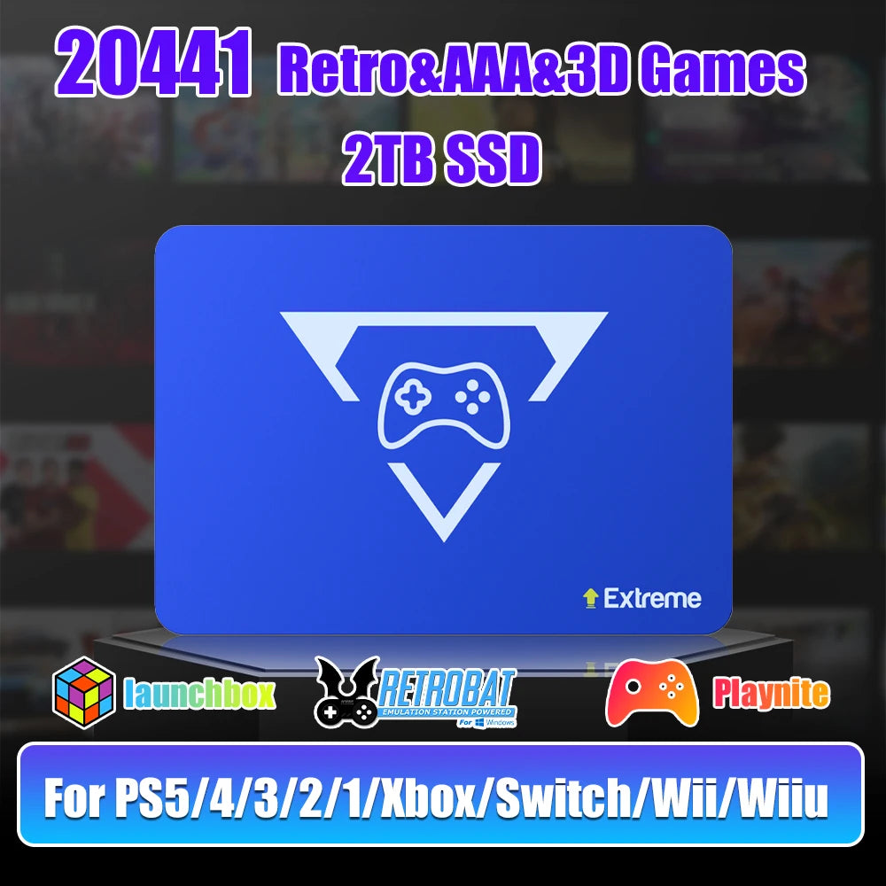 Play Zone 2TB Gaming SSD Game Console, with 20000+Game & 80+Emulator for PS5/4/3/2/Xbox/Switch/Wii/Wiiu Launchbox &Playnite.