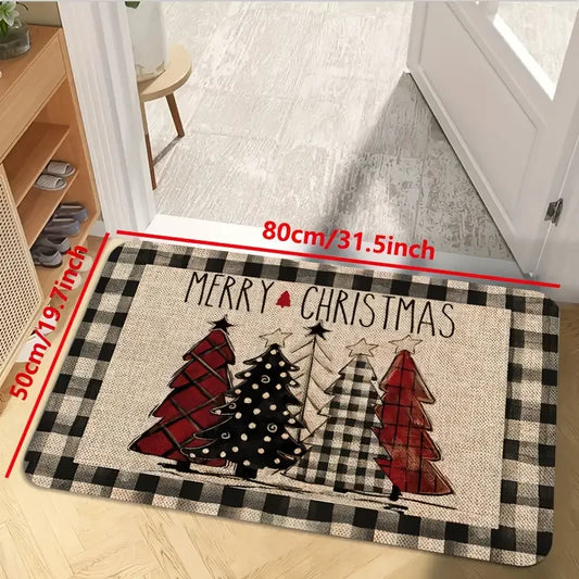 Tapis sur le thème du sapin de Noël VIKAMA, Décoration d'intérieur douce et antidérapante, Paillasson pour hall d'entrée, Ensemble de deux tapis de cuisine.