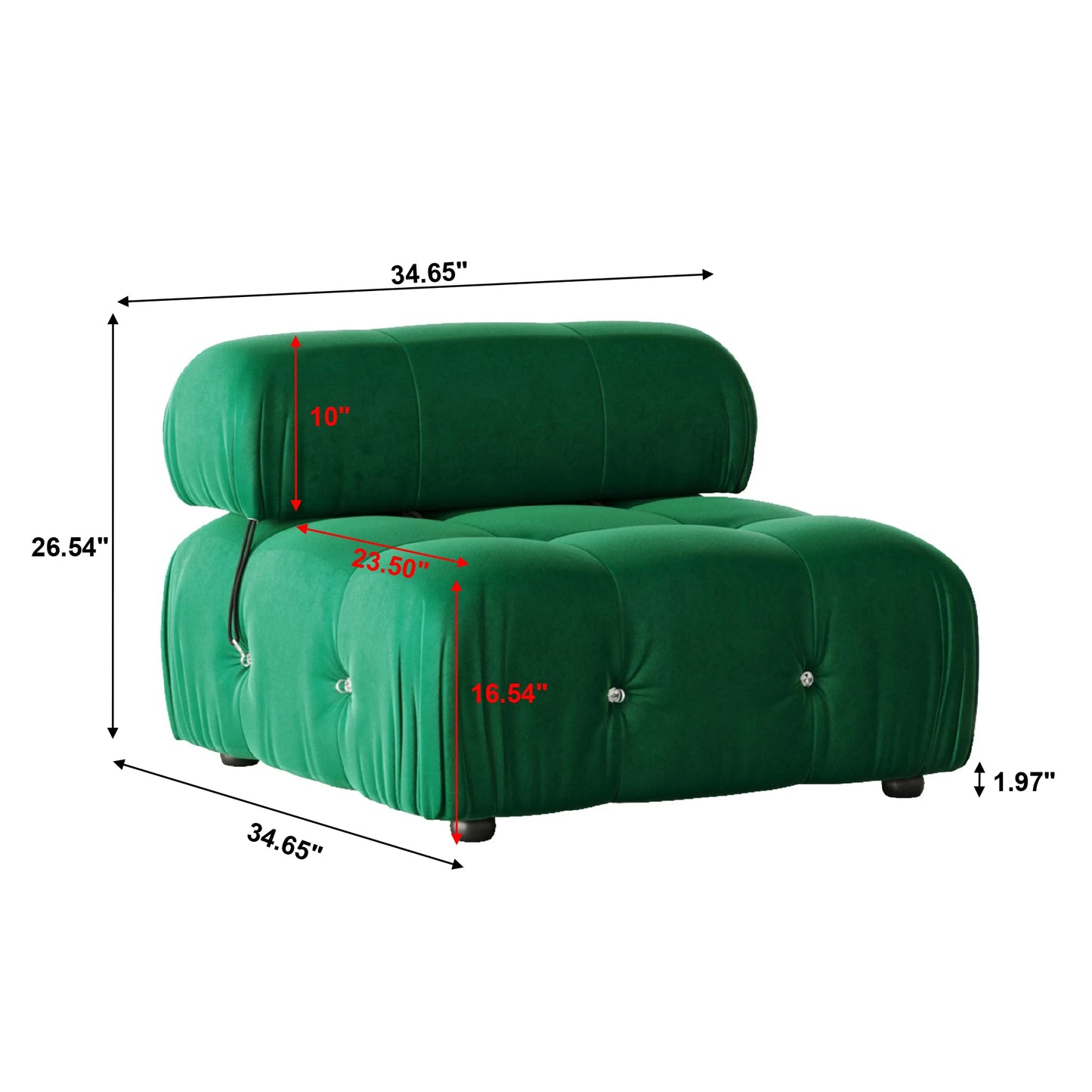 138" Modular Sectional Couch Modern U-Shaped Velvet Sofas for Living Room, Deep 4-Seat Sofas with 2 Ottomans.