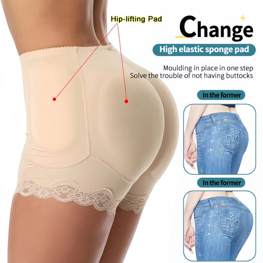 Body Shaper Women Shapewear Fake Butt Panties, Hourglass Control Padded Booty Enhancer.