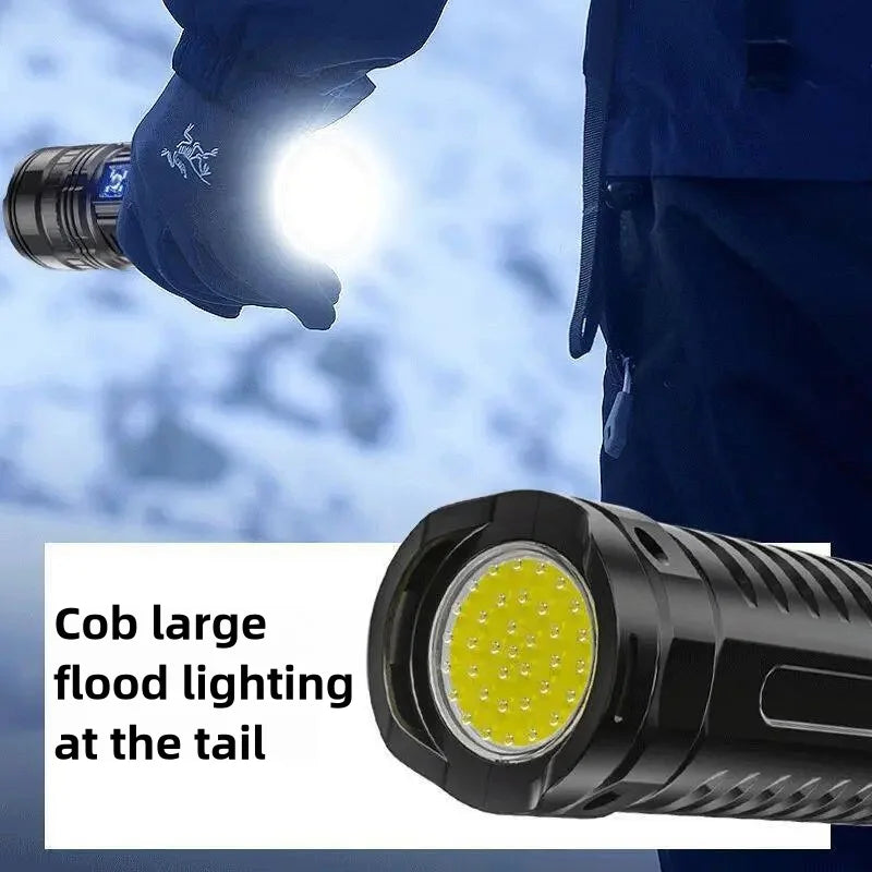 10000W Built-in Battery Flash Light Emergency Spotlight,9km 990000000LM Most Powerful Flashlight Tactical Torch 25000mah.