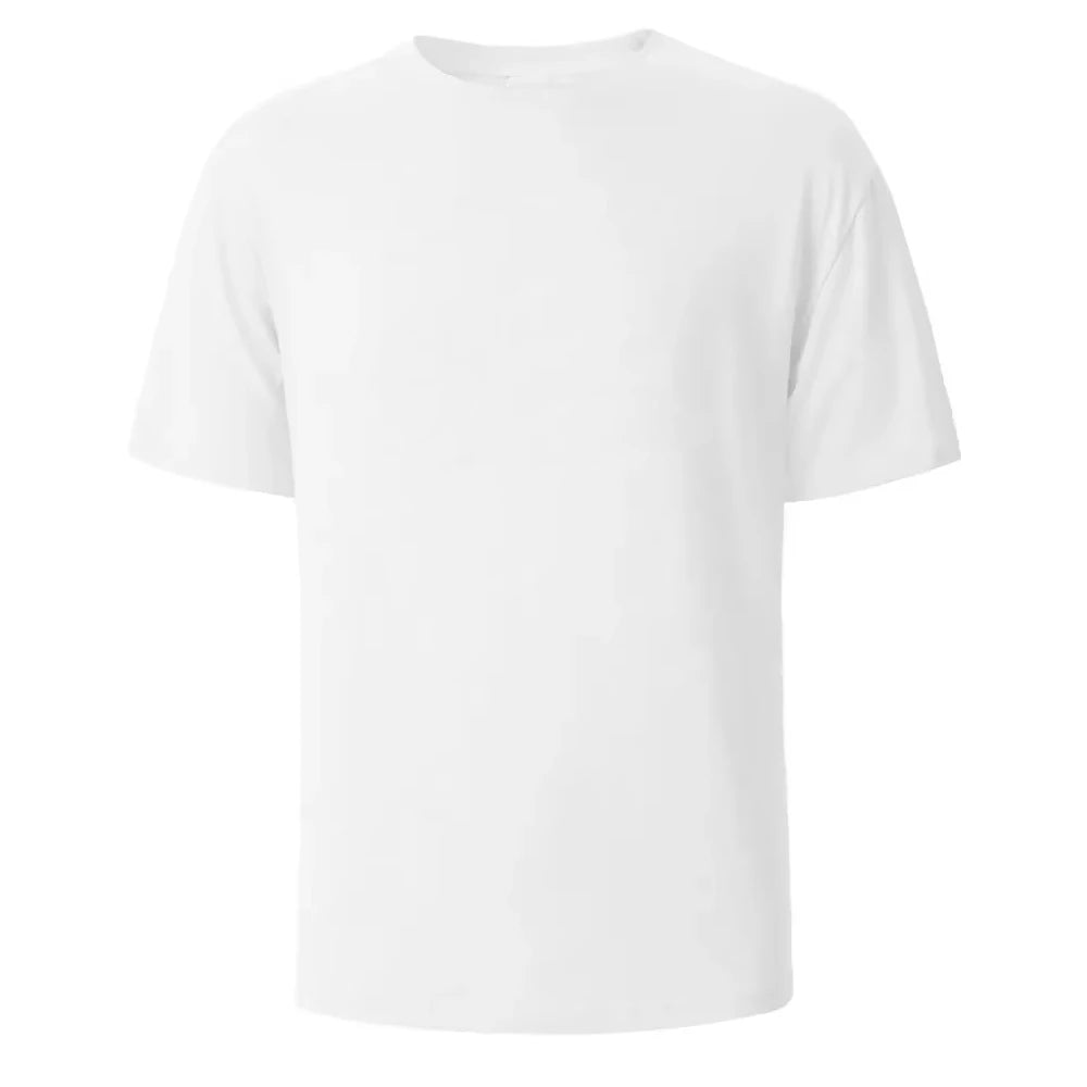 500/300g Heavy-duty White Pure Cotton T-shirt, Thickened Threaded Round Neck Short Sleeves.