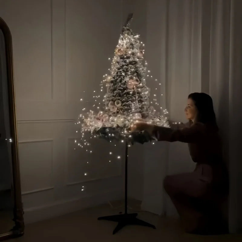 1.2m-2.1m Foldable Pre-Decorated Christmas Tree, Pop-Up Festive Decoration.