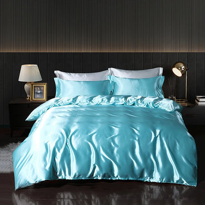 Luxury Satin  Bedding  With Fitted Sheet, Duvet Cover ,High End Bedding Sets