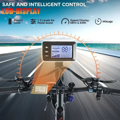 NEW Electric Bike for Adults Mountain Bike, 26" LCD Display, 21Speed