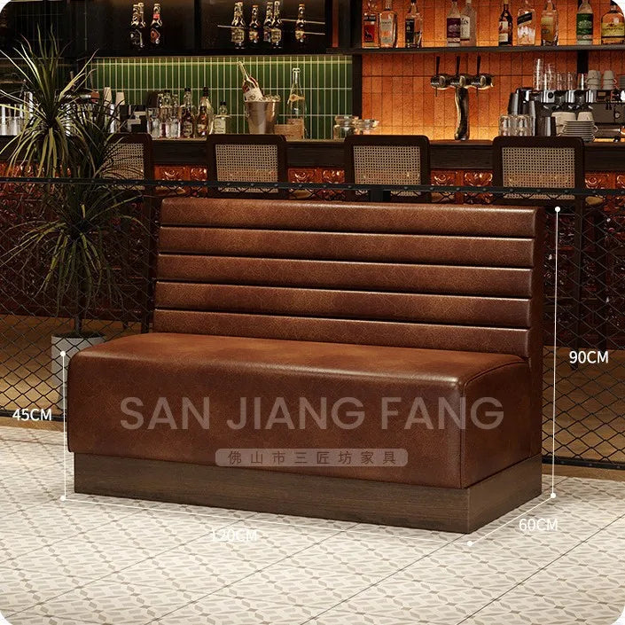 Retro Bar Dining Table and Chair Combination, Booth Table Chair, Dining