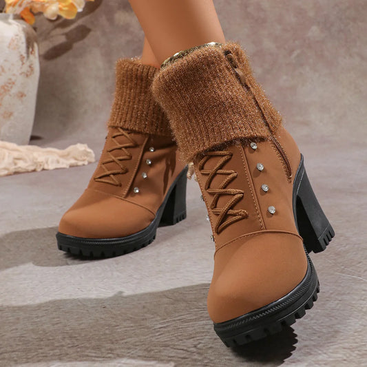 Women Boots Winter Designer High Heels Shoes for Women