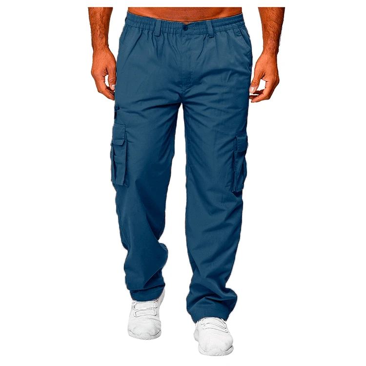 Men work pants, casual multi pocket tactical pants, outdoor sportswear, loose straight leg pants, long pants, plus size.