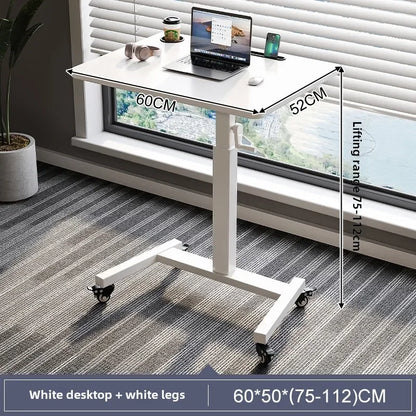 Height Adjustable Computer Desk, Mobile Small  for Live Streaming, Home Study, Office.