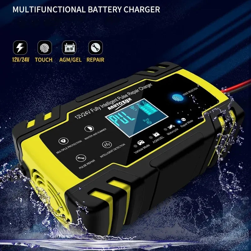 12-24V 6/8A Full Automatic Battery charger, Digital LCD Display Car Chargers Power Repair Chargers, Wet Dry Lead Acid.
