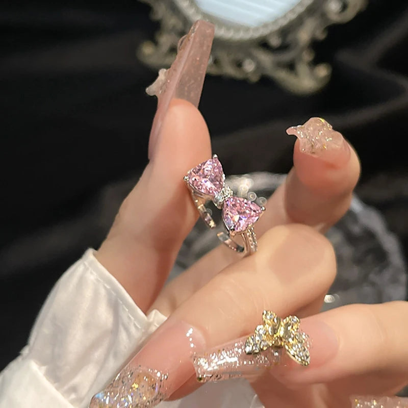 New Arrived Romantic Lovely Pink Bowknot Design, Female Exquisite Jewelry.