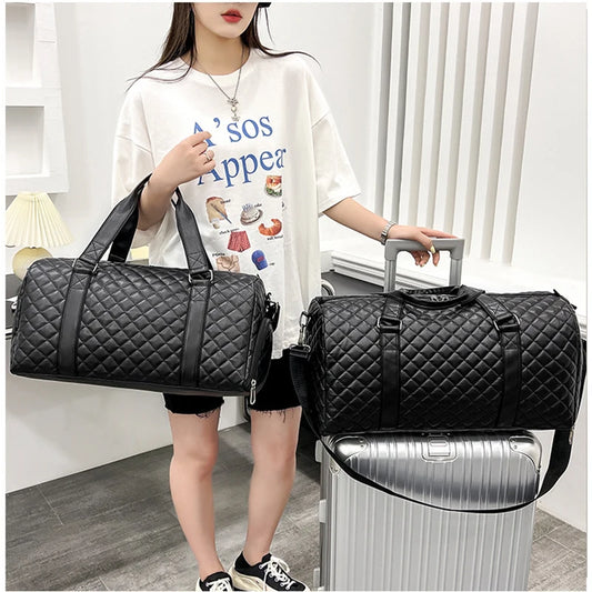 Duffle Tote Gym Fitness Bags for Women, PU Leather Handbag Travel, Luggage, Shoulder, Sports, Shoes, Crossbody Bags.