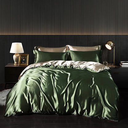 Luxury Satin  Bedding  With Fitted Sheet, Duvet Cover ,High End Bedding Sets